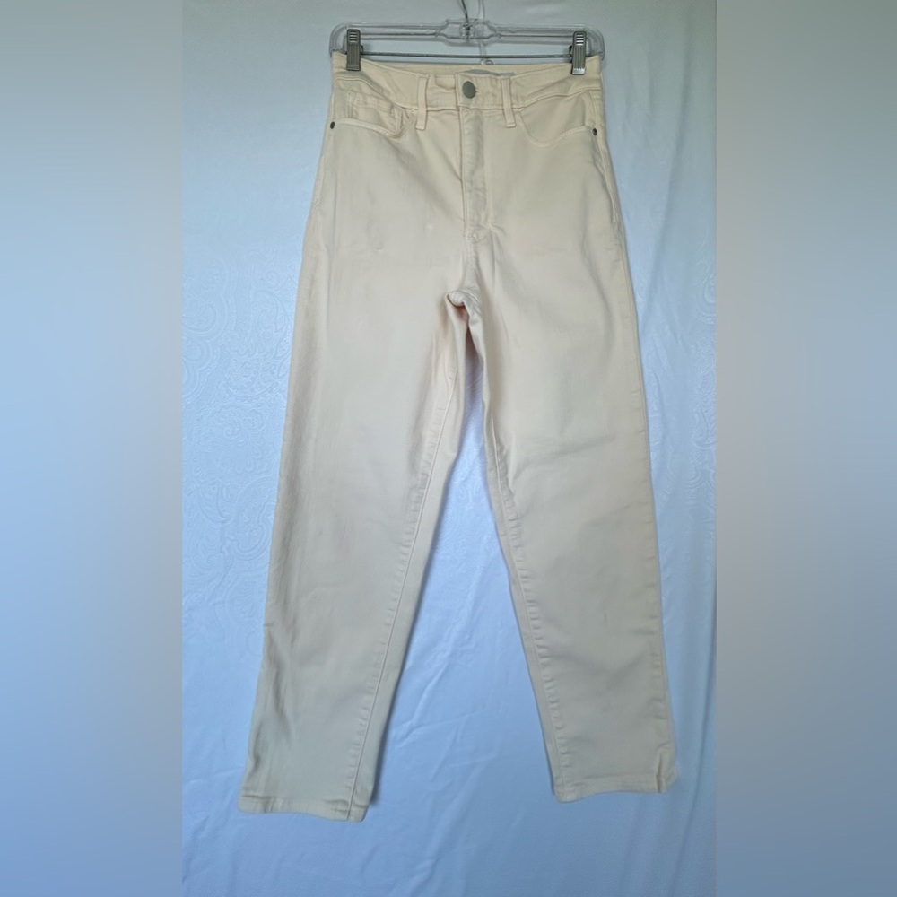 Athleta Sculptek Jeans Women's 4 Beige Khaki Stretch Denim Skinny Jeans Mid Rise